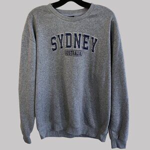 Sports Sweatshirt Sweater Shirt‎ Mens Large Gray Sydney Australia Embroidered